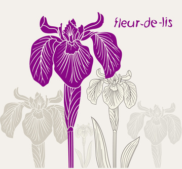 Iris vector image on beige background